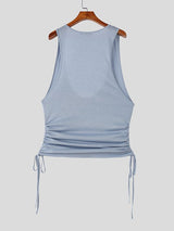 Men's Party Style Shiny Low Neck Tank SKUL51920