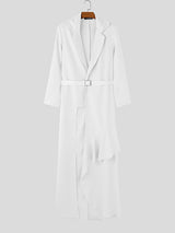 Mens Solid Color Ruffle Trim Long Blazer SKUL02257