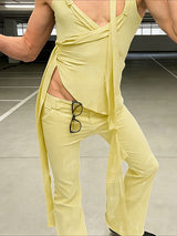 Men's Extra-Long Floating Ribbons Deconstructed Wrap Tank SKUL61064