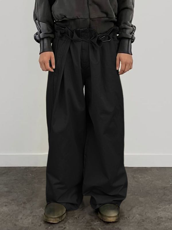 Men's Deconstructed Ruffle Edge Lace Up Pant SKUL45379