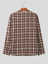 Mens Lightweight Plaid Long-Sleeve Shirt SKUK75367