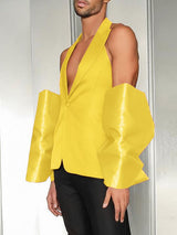 Men's Bow Tie Patchwork Deconstructed Waistcoat SKUL39006