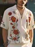 Mens Floral Print Short Sleeve Casual Shirt SKUK58630