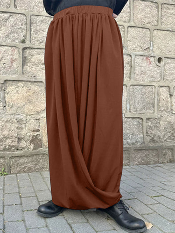 Men's Solid Color Wide Leg Casual Pant SKUL22805