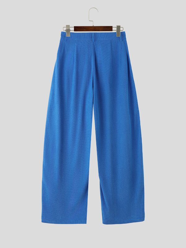Men's Retro Avant-Garde Military Gold Frogging Embroidery Side Stripe Floor Length Wide Leg Pant SKUL76590