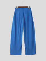 Men's Retro Avant-Garde Military Gold Frogging Embroidery Side Stripe Floor Length Wide Leg Pant SKUL76590