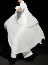 Men's Cape Patchwork Panel Semi Sheer Long Sleeve Shirt SKUL45327