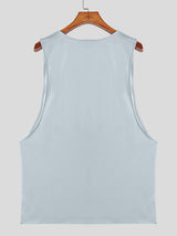 Men's Minimalist Ethnic Print Low Neck Tank SKUL14082