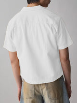 Mens Solid Color Textured Short-Sleeve Shirt SKUL11804