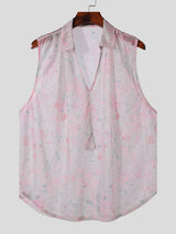 Mens Floral Print Sheer Sleeveless Tank SKUK67027