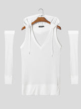 Men's Knit Textured Hooded T-Shirt SKUL28174