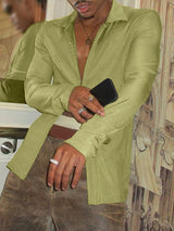 Mens Textured Knit Long Sleeve Shirt SKUL03021