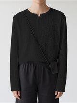 Men's Lace Semi-Sheer Long Sleeve T-shirt SKUL37720