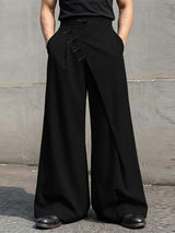 Men's Solid Color Frog Button Pant SKUL58740