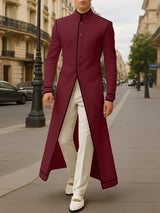 Men's Long Hem Contrast Outline Long Sleeve Blazer SKUL26119