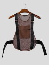 Men's Avant-Garde Mesh Utility Chest Rig Tank SKUL63033