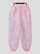 Mens Floral Print Sheer Mesh Casual Pant SKUL17979