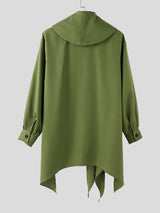 Men's Solid Color Ruffled Patchwork Long Sleeve Shirt SKUL35019