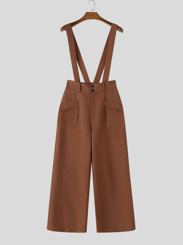 Men's Solid Color Casual Textured Overall SKUL65911