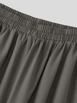 Mens Solid Color Ruched Casual Pant SKUL10602