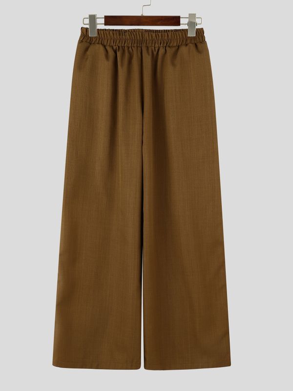 Men's Chill Relaxed City Walk Slub Textured Drawstring Flowing Baggy Pant SKUL84571