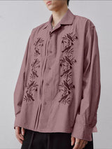 Men's Casual Embroidery Long Sleeve Shirt SKUL41023