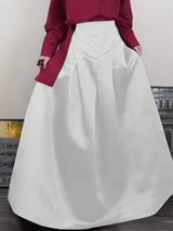 Mens Solid Color Waist-Tie Satin Skirt SKUL06532