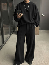 Men's Solid Color Loose Two Pieces Outfit SKUL40305