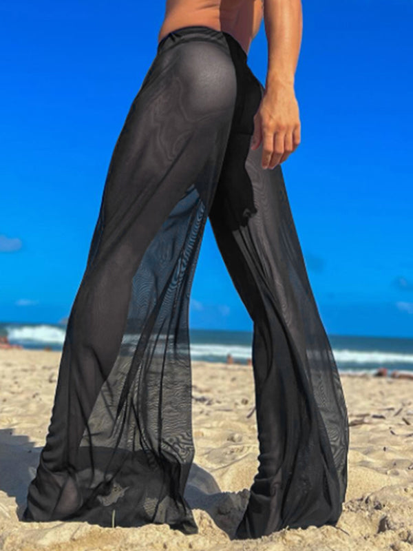 Mens Glitter Mesh See Through Wide Leg Pants SKUK51801