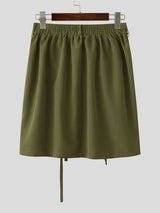 Men's Multi-Strap Cargo Aesthetic Pleated Wrap Skirt SKUL60271
