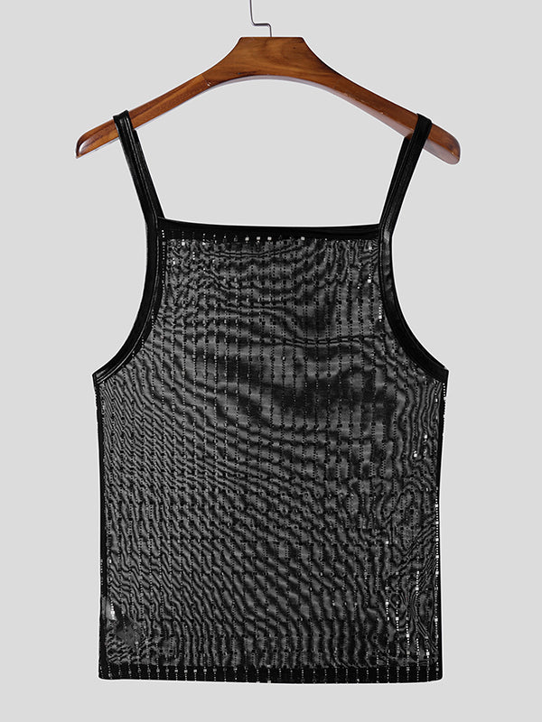 Mens Sexy Sheer Striped Tank SKUK92800