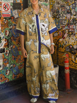 Men's Cat Print Casual Two Pieces Outfit SKUL15159