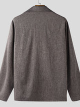 Men's Deconstructed Solid Color Long Sleeve Shirt SKUL37899