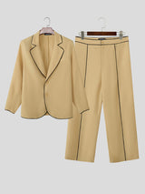 Men's Bold Stripe Colorblock Casual Two Pieces Outfit SKUL24196