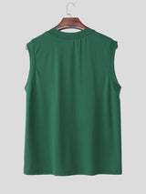 Mens Sheer Mesh Patchwork Contrast V-Neck Tank SKUL16759