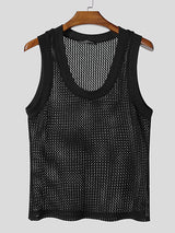 Mens Hollow Out Deep U-Neck Tank SKUL10735