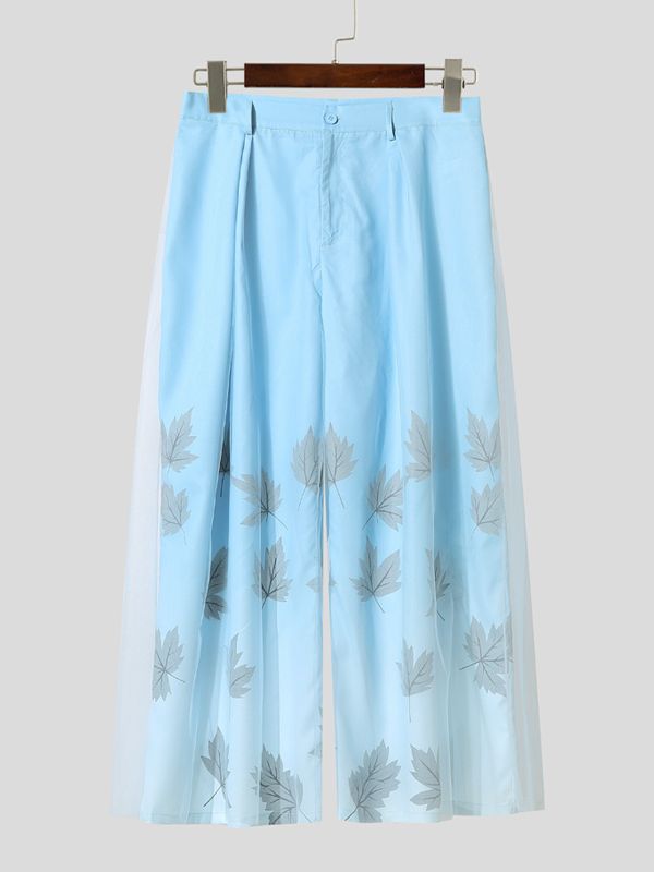 Men's Maple Leaf Print Gradient Mesh Pant SKUL39000