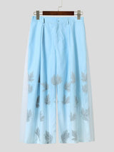 Men's Maple Leaf Print Gradient Mesh Pant SKUL39000