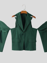 Men's Deconstructed Hollow Long Sleeve Blazer SKUL42553