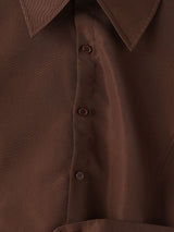 Men's Solid Color Cinched Waist Gigot Sleeve Shirt SKUL47870