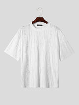 Mens Ripped See Through Short Sleeve T-Shirt SKUK51059