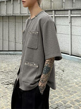 Men's Pearl Decor Short Sleeve Jacket SKUL29621