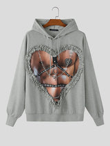 Men's Abs Print Metal Chain Patchwork Long Sleeve Sweatshirt SKUL42251