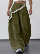 Men's Lace Patchwork Layered Casual Pant SKUL41702