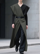 Men's Colorblock Split Hem Sleeveless T-Shirt SKUL35381