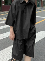 Mens Solid Color Casual Two Pieces Outfit SKUL08517