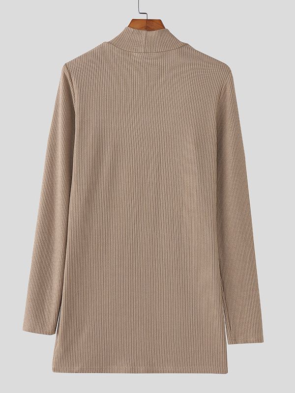 Men's Deconstructed Split Textured Long Sleeve T-shirt SKUL46252