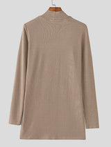 Men's Deconstructed Split Textured Long Sleeve T-shirt SKUL46252