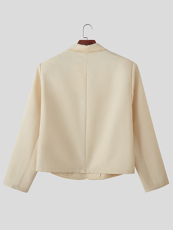 Men's Solid Casual Long Sleeve Blazer SKUL25960