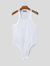 Men's Solid Color Cut Slim Fit Bodysuit SKUL21299